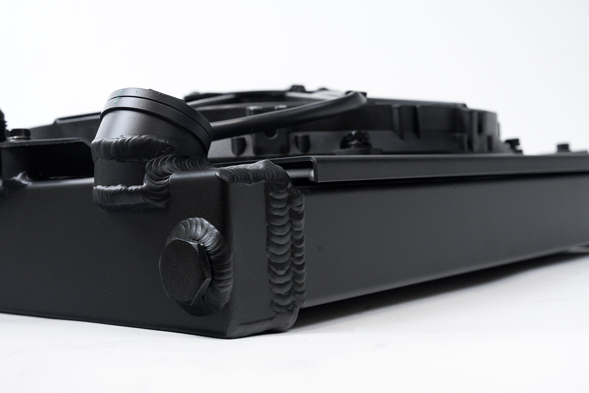 CSF Universal Half Radiator - Evo 7/8/9 / 92-00 Civic - w/ SPAL Fan & Shroud - Black