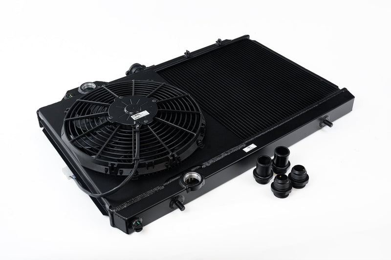 CSF Mitsubishi Evo 7/8/9 Full Size Slim Radiator w/ 12in SPAL Fan - Black