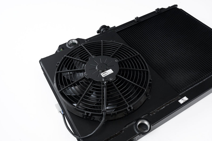 CSF Mitsubishi Evo 7/8/9 Full Size Slim Radiator w/ 12in SPAL Fan - Black
