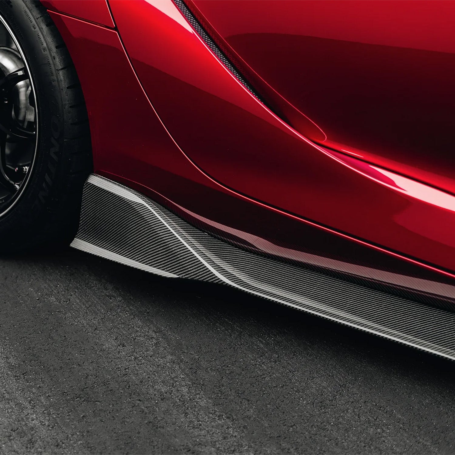 Adro Inc Toyota GR Supra A90 Gloss Carbon Fibre Side Skirts