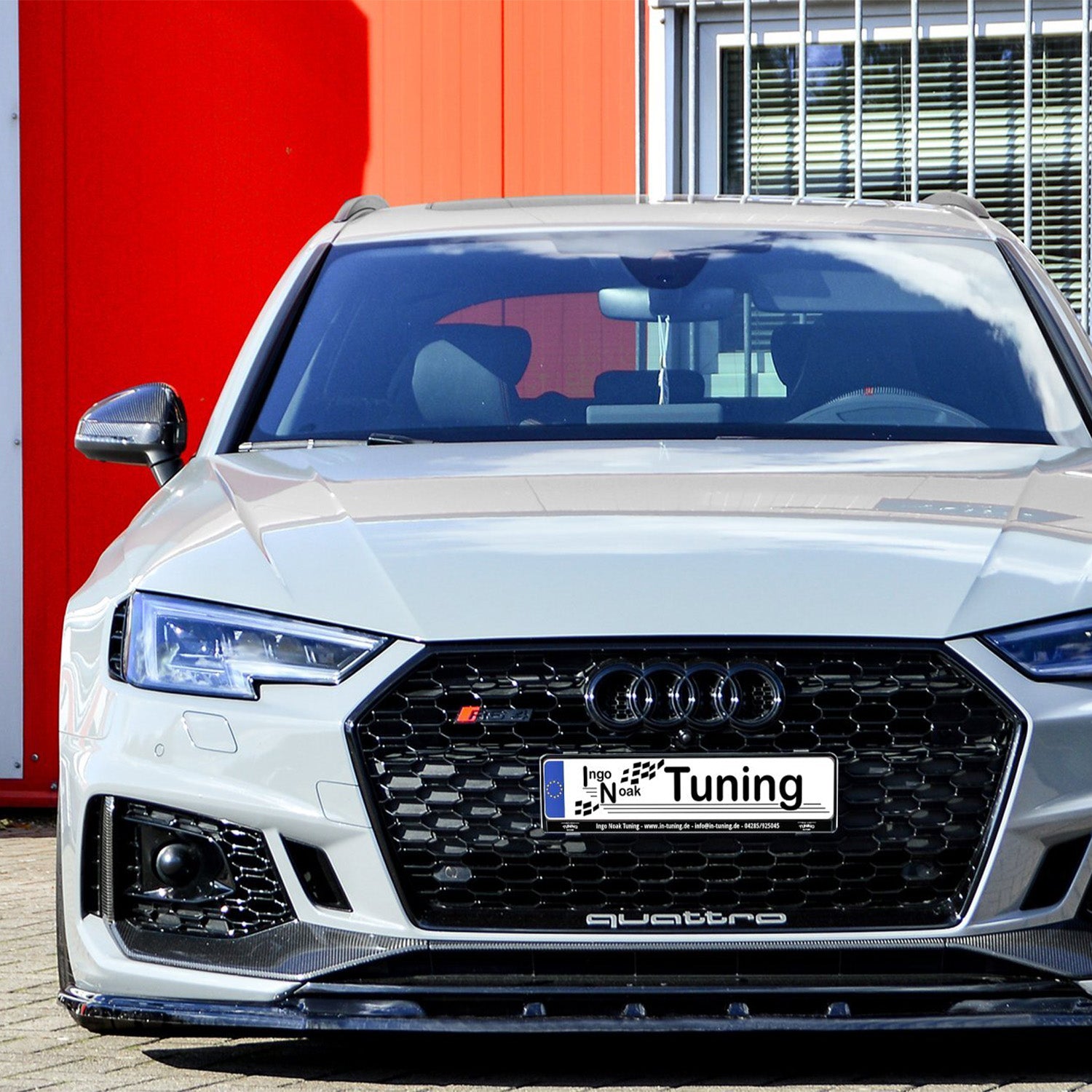 Audi RS4 B9 Avant Aggressive Gloss Black Front Splitter