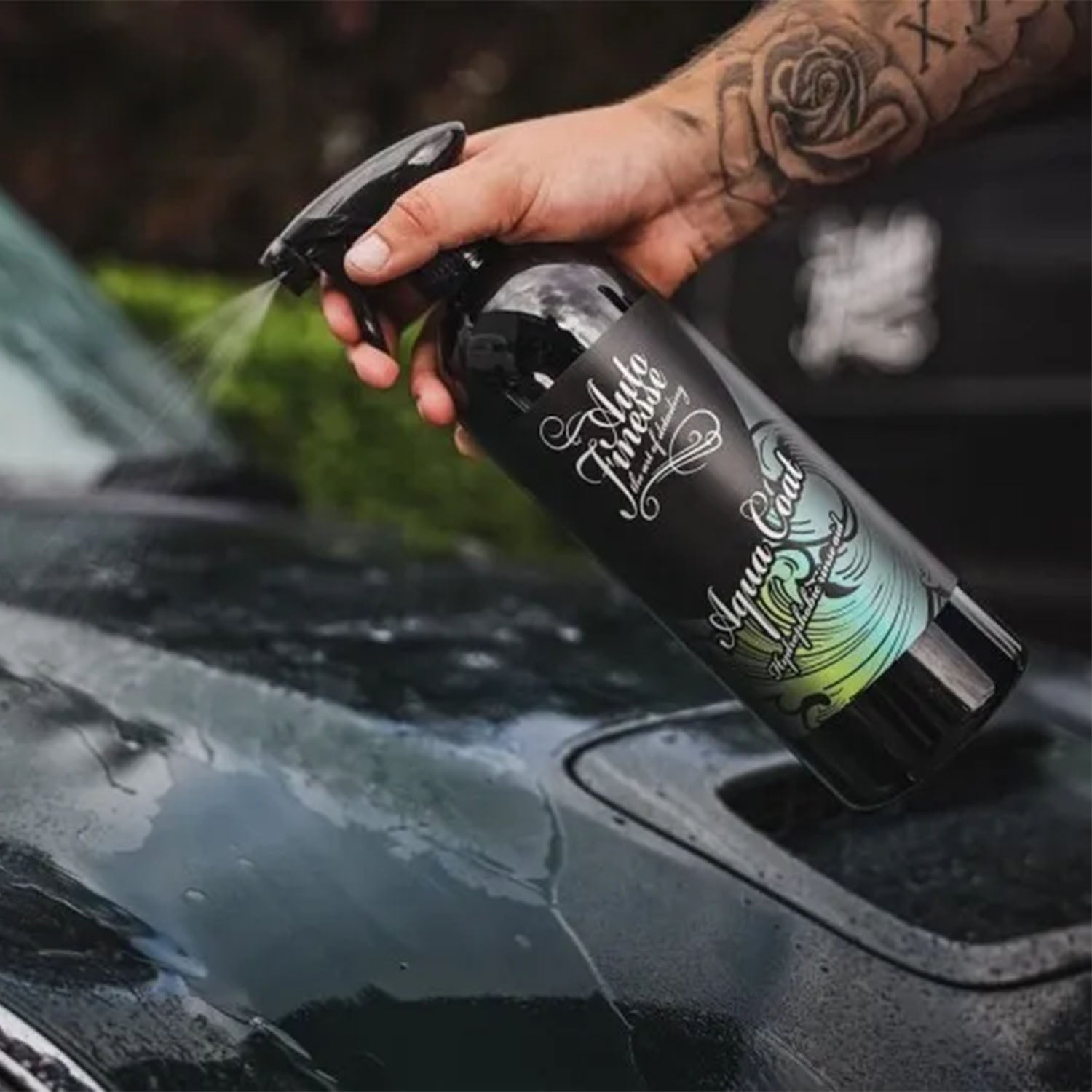 Auto Finesse Aqua Coat Spray Wax On Vehicle Bonnet