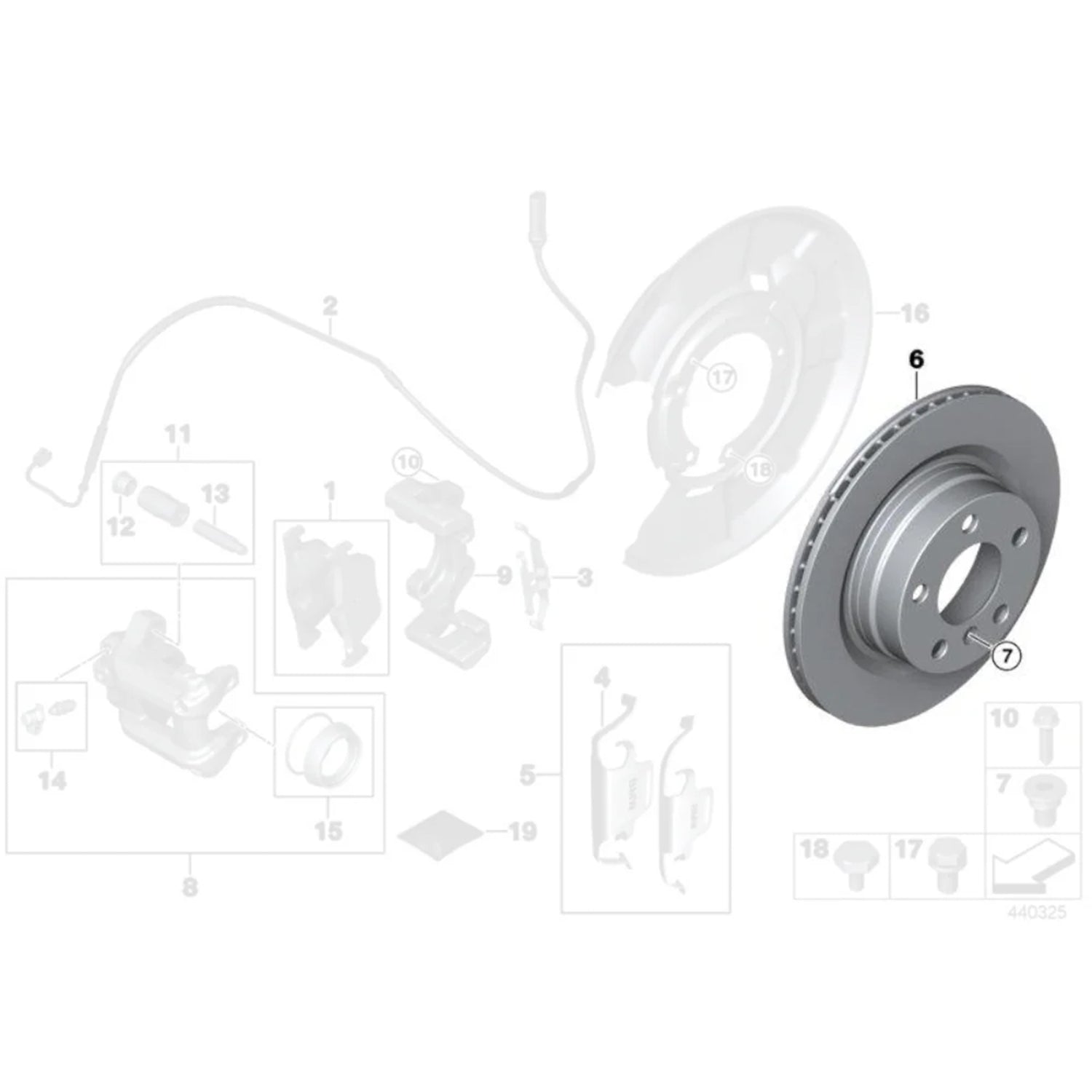 Genuine BMW OEM 330mm Rear Brake Discs/Rotors Pair For F30/F31/F34 3 Series & F32/F33/F36 4 Series 34216864899x2