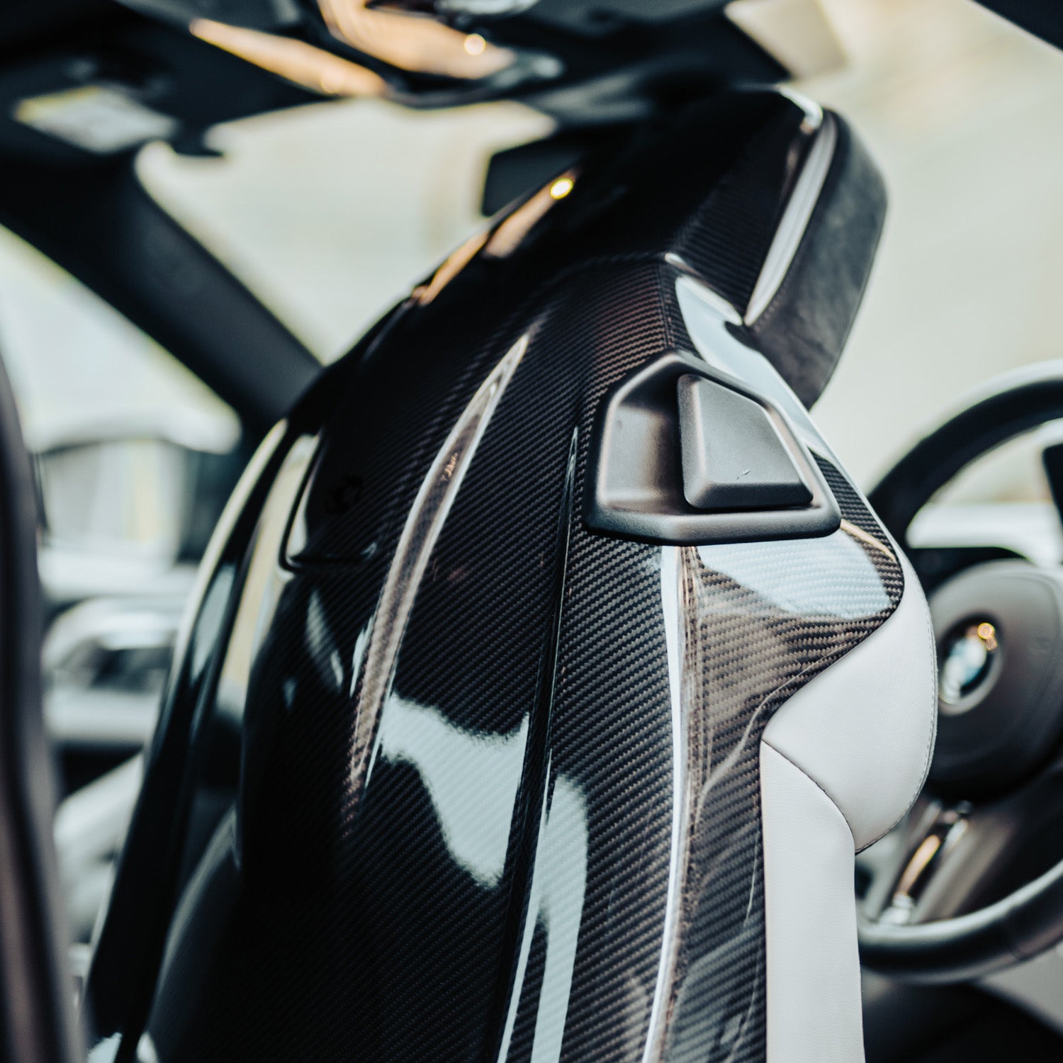 Custom Carbon BMW G Series Gloss Carbon Seat Back Covers G80 M3, G81 M3 Touring, F97 X3M & F98 X4M