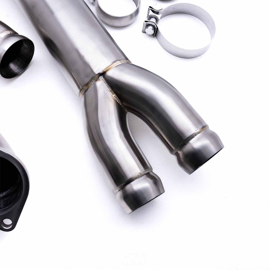 Deep Tone Industries BMW G80/G81 M3 & G82/G83 M4 Non-Resonated Wide Single Midpipe With Brace (2021+)