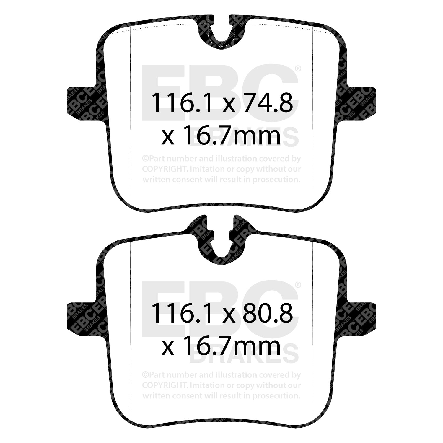EBC Redstuff Rear Brake Pads For BMW F90 M5 & F92 M8 (3000 Series Sport Set DP32320C) Size