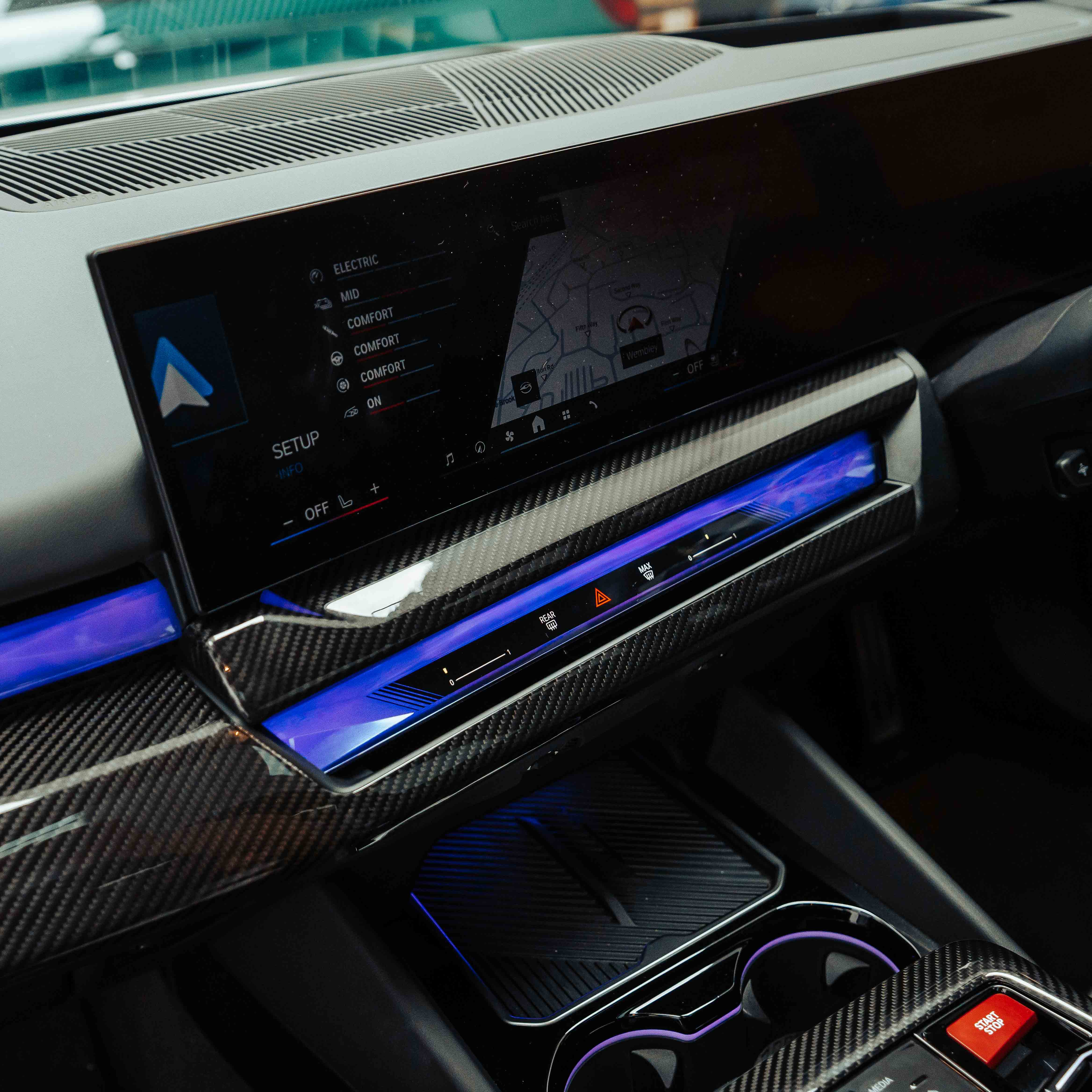 SHFT BMW G90/G99 M5 & G60/G61 5 Series Interior Dashboard Overlay In Gloss Carbon Fibre