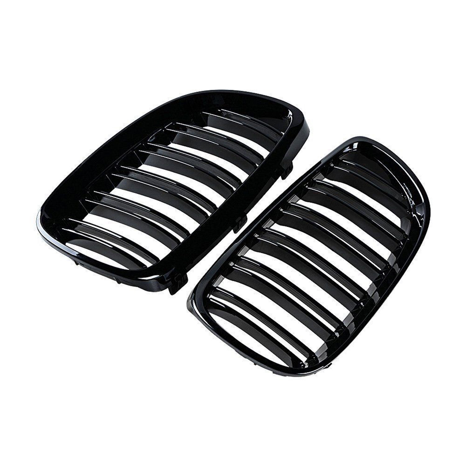 BMW E92/E93 M3 & 3 Series LCI Double Slat Gloss Black Front Grilles