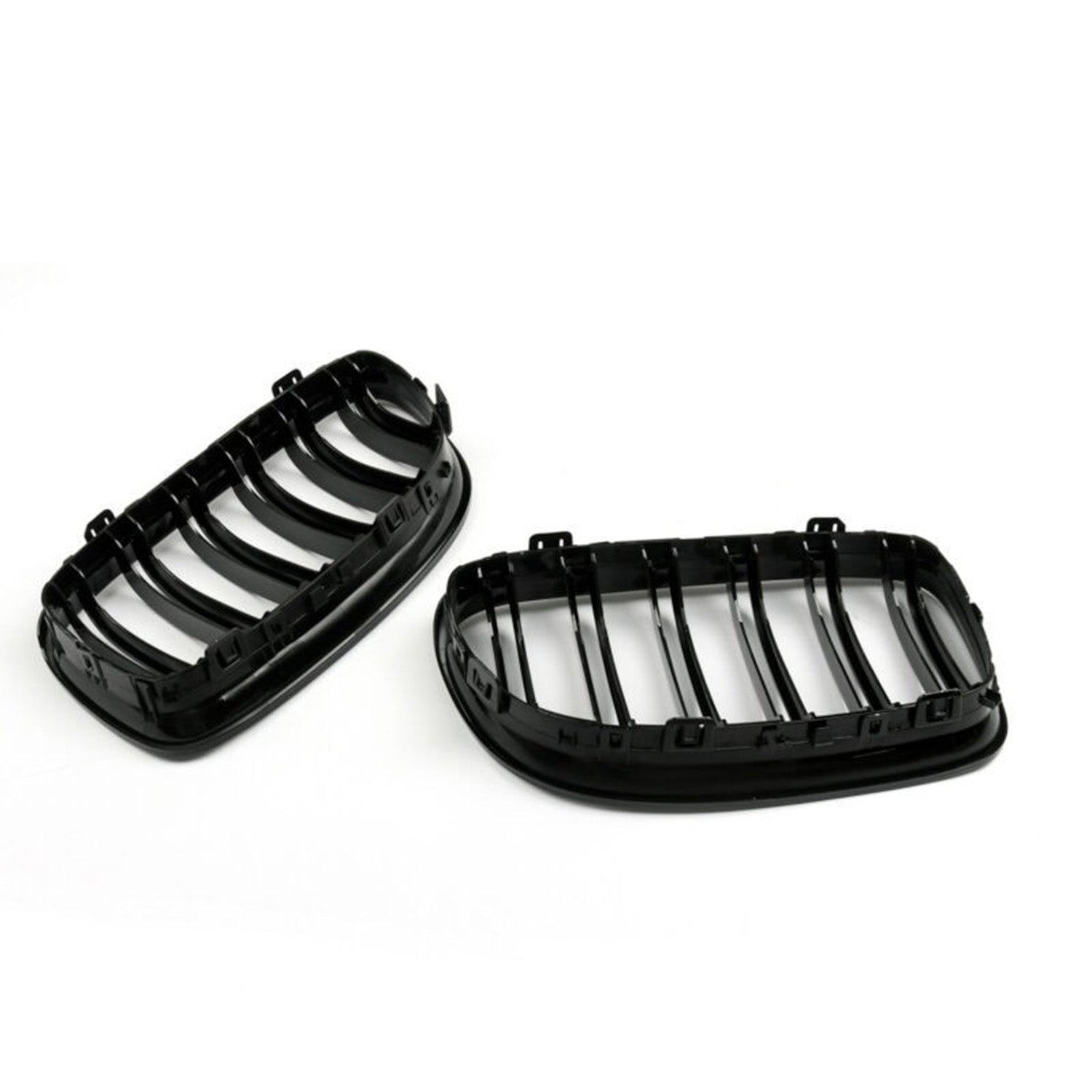 BMW E90 & E91 3 Series LCI Double Slat Gloss Black Front Grilles