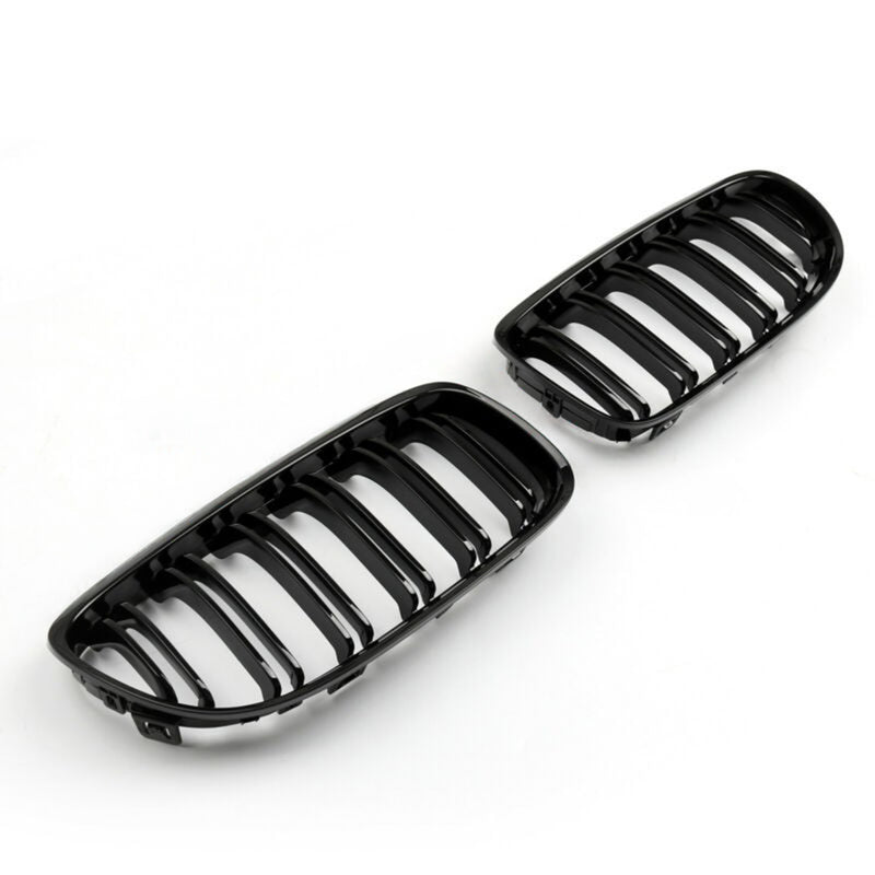 BMW E90 & E91 3 Series LCI Double Slat Gloss Black Front Grilles