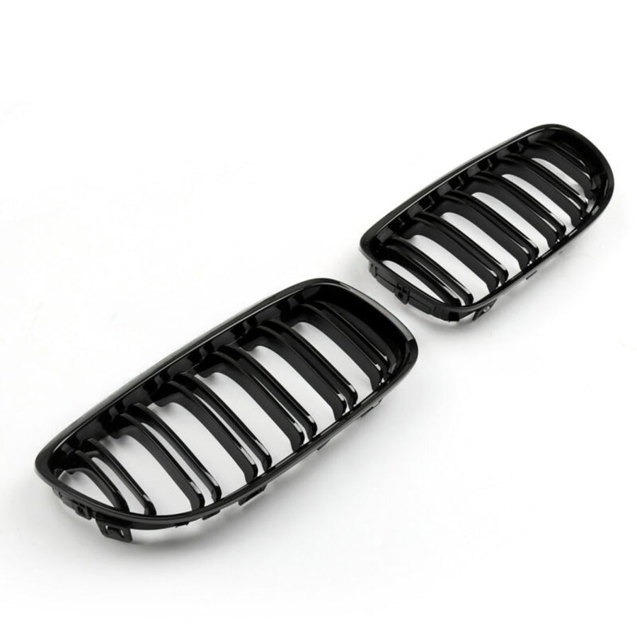 BMW E90 & E91 3 Series LCI Double Slat Gloss Black Front Grilles