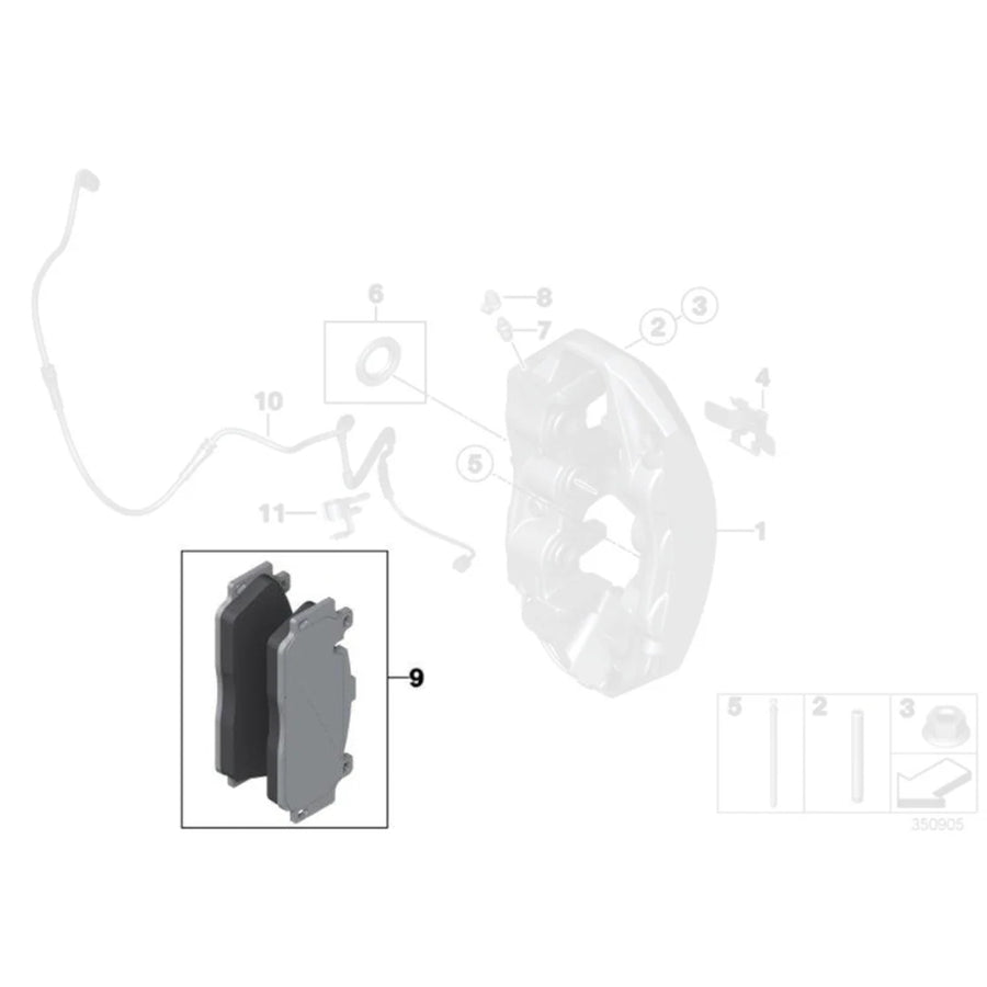 Genuine BMW OEM 2NH Front Brake Pads For BMW F87 M2 Competition, F10 M5 & F06/F12/F13 M6 34112284869