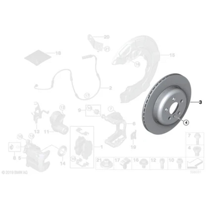 Genuine BMW OEM 345mm Rear Brake Discs/Rotors Pair For G20 M340i, G22 M440i, G29 Z4 M40i & more 34208853554