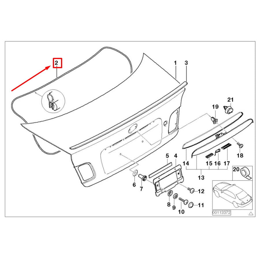Genuine BMW E46 3 Series & M3 Trunk Lid Seal – 51718226715