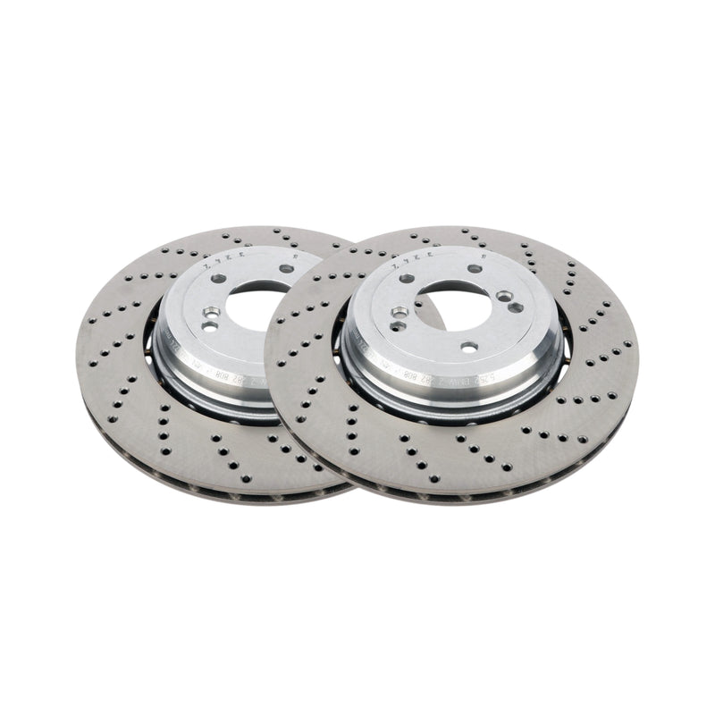 Genuine BMW E60 M5 & E63 M6 Rear Brake Discs OEM Pair 34212282807 & 34212282808