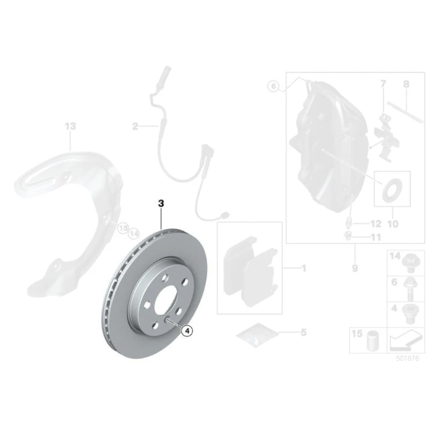 Genuine BMW F40 M135i & F44 M235i OEM Front Brake Discs 34106884001 & 34106884002