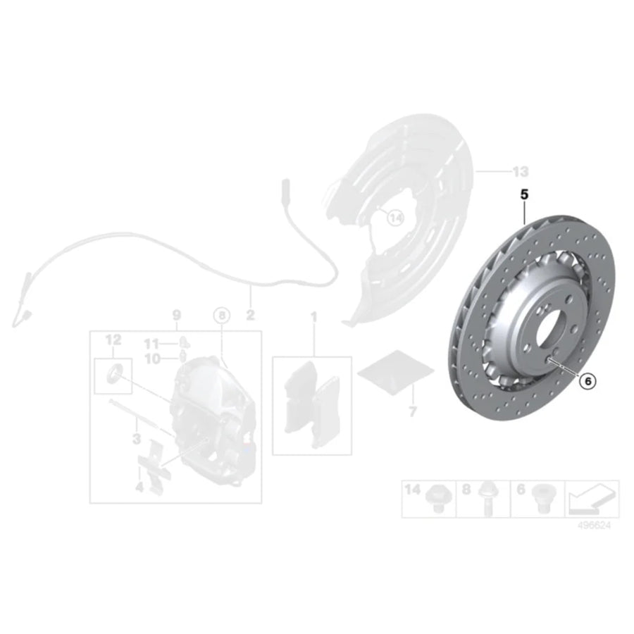 Genuine BMW F87 M2 Competition M Performance 380mm Rear Brake Discs 34118072019 34118072020
