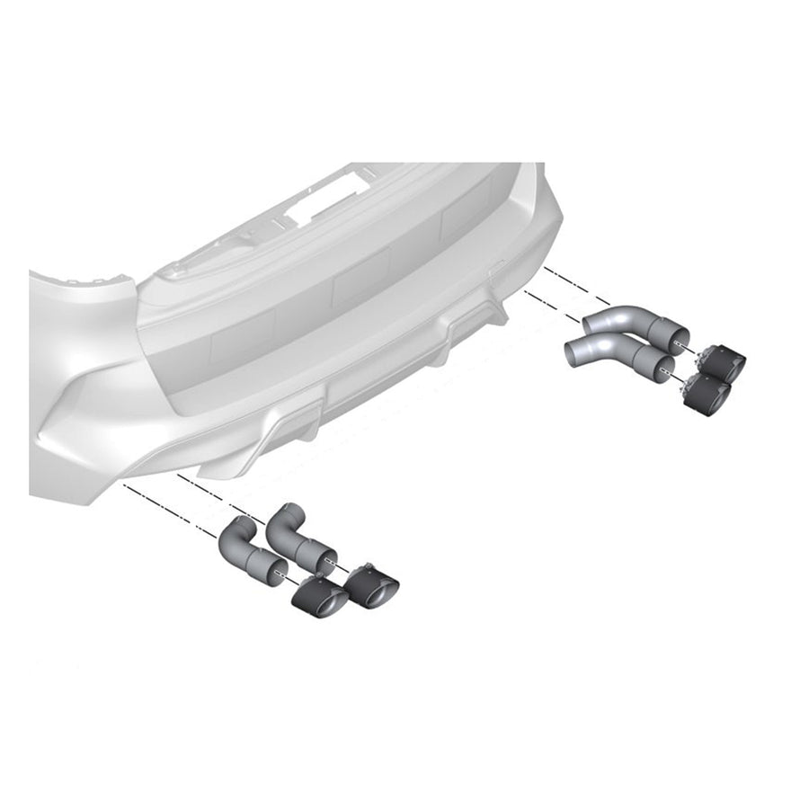Genuine BMW F95 X5M & F96 X6M M Performance Exhaust Tips In Carbon Fibre & Titanium 18302464501