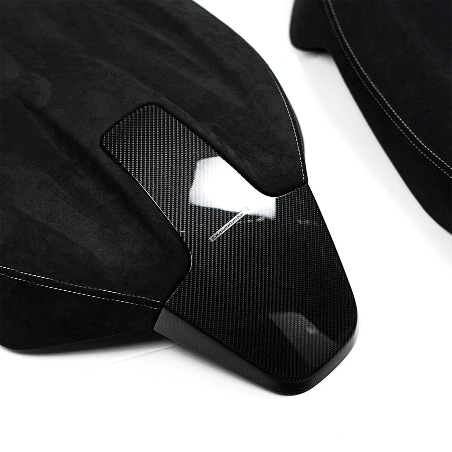 Genuine BMW G Series Seat Backs In Carbon Fibre & Alcantara - G80 G81 M3, F97 X3M, F98 X4M & F91 M8 Gran Coupe
