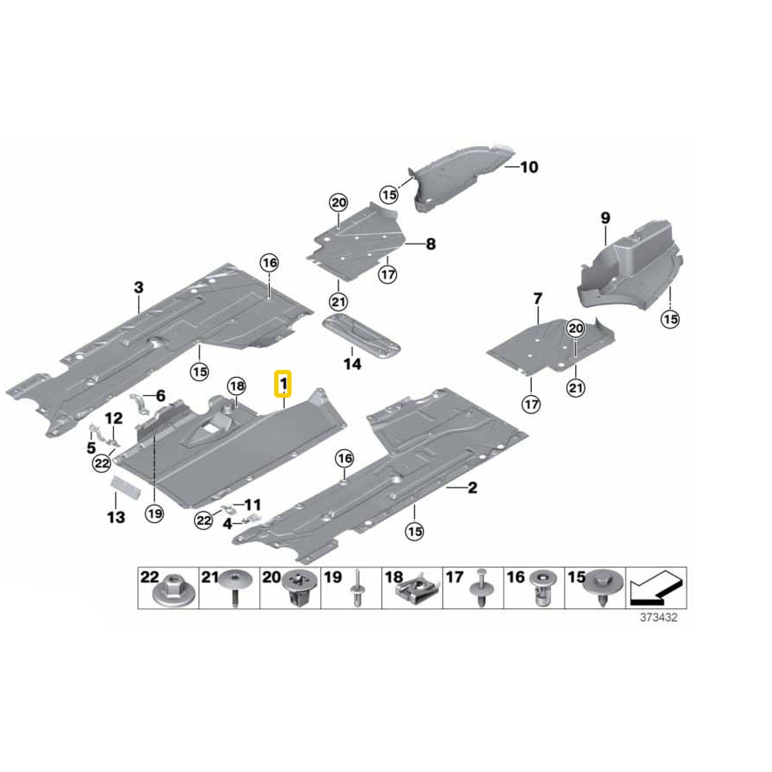 Genuine BMW OEM Central Underfloor For BMW F80 M3 & F82/F83 M4 51758055961