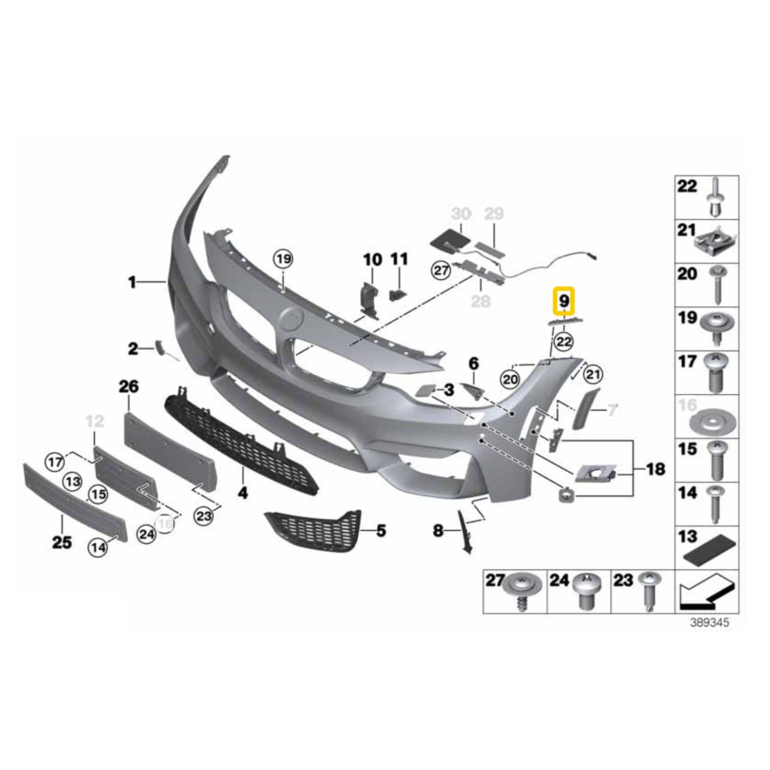 Genuine BMW OEM Fender Support For BMW F80 M3 & F82/F83 M4 51118057255 51118057256