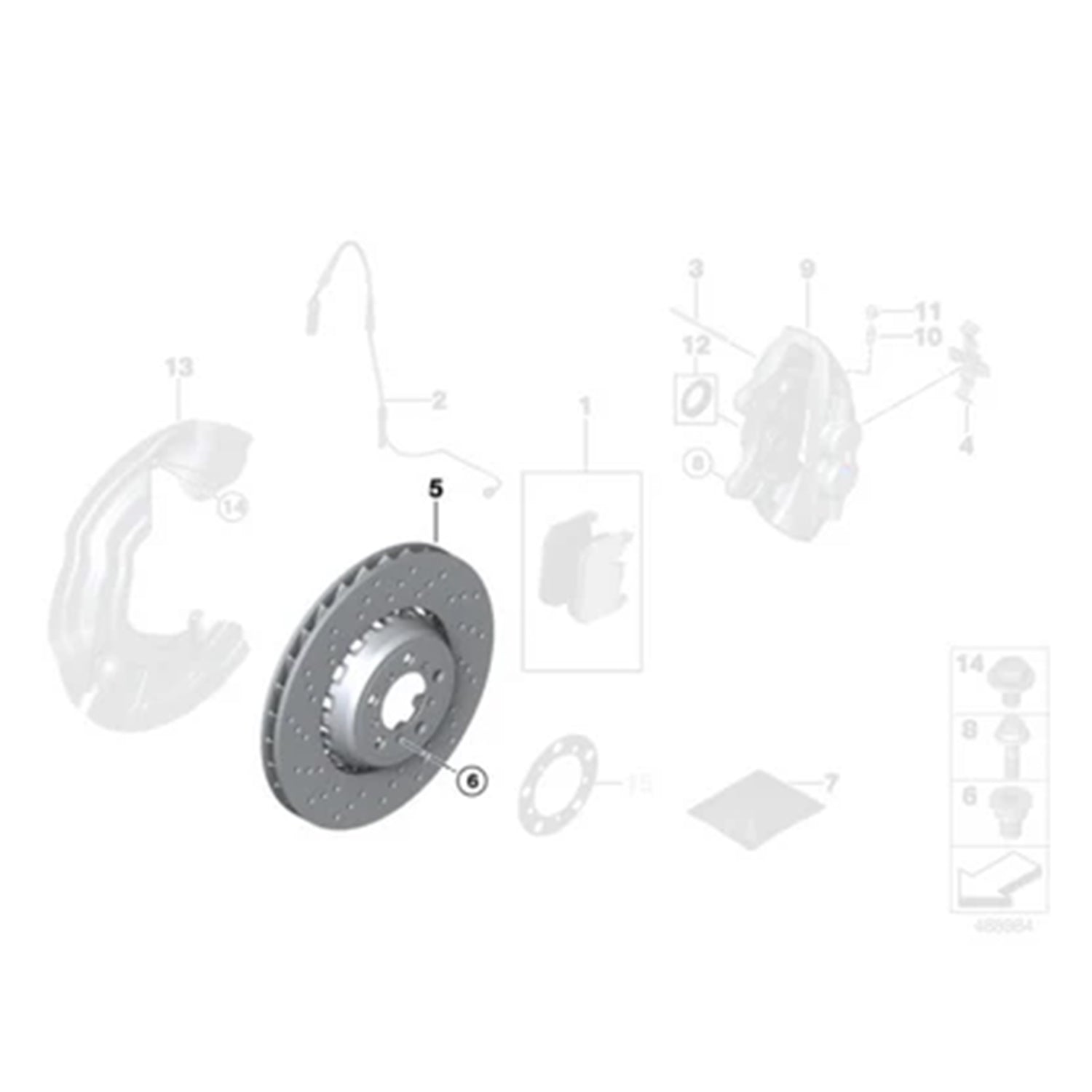 Genuine BMW OEM F8X 380mm Front Brake Discs Rotors Pair (F80 M3, F82/F83 M4 & F87 M2 34107889665 & 34107889666
