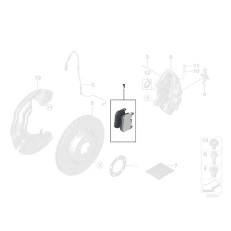 Genuine BMW OEM Front Brake Pads For F80 M3, F82 M4 & F87 M2 34112284969