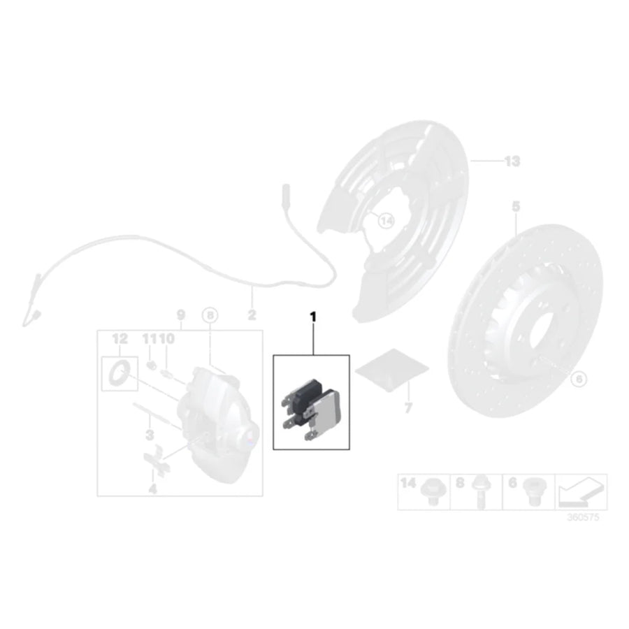 Genuine BMW OEM Rear Brake Pads For F80 M3, F82 M4 & F87 M2 34218099354