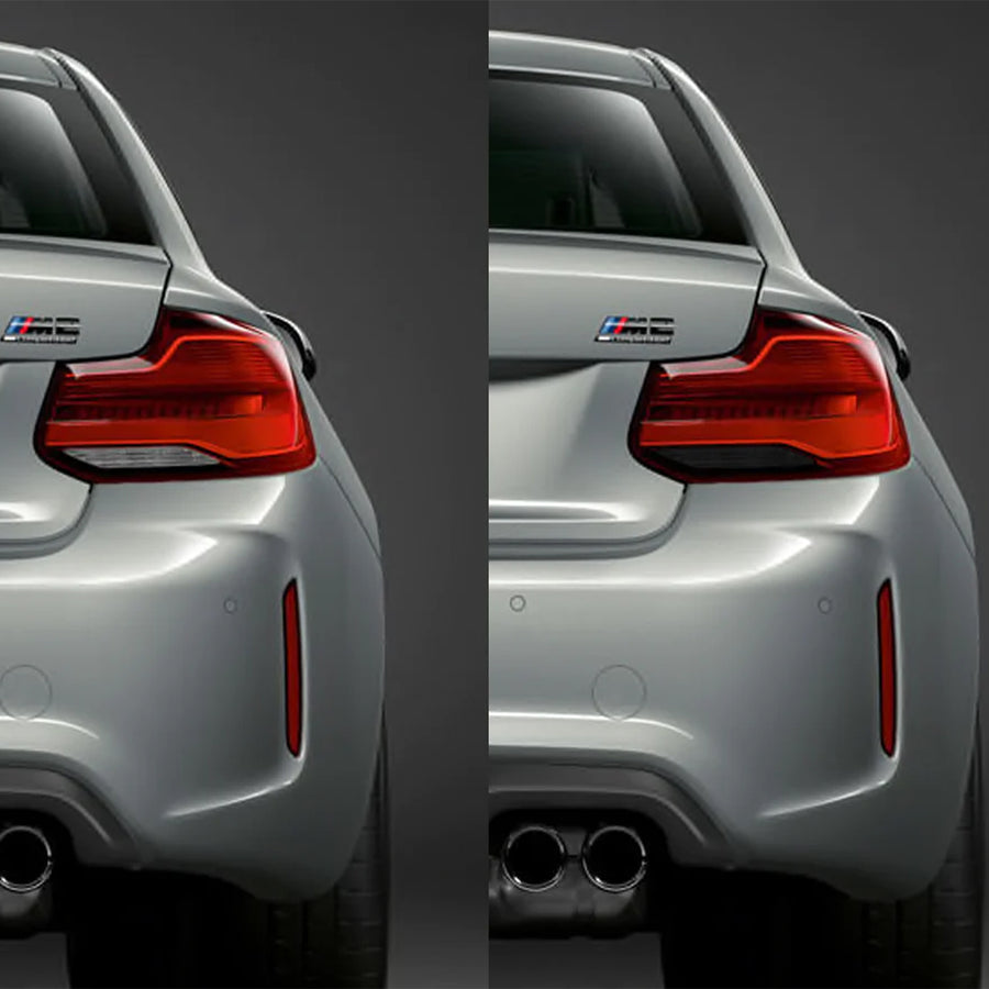 GoldenWrench BMW F87 M2 F22 2 Series LCI Taillight Overlay Kit Before & After