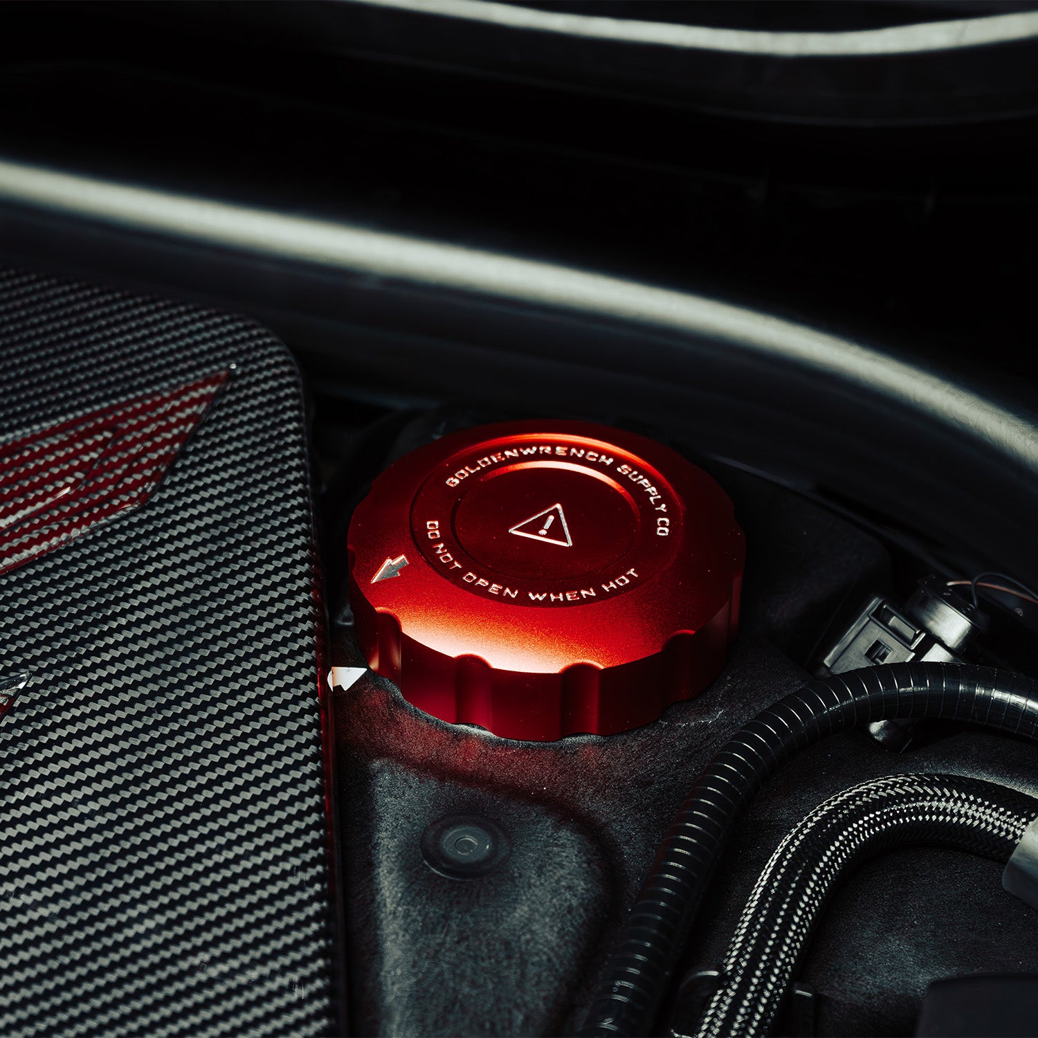 GoldenWrench BMW S63 & S68 M Car BLACKLINE Performance Engine Cap Cover Set In Red (G90 M5, F95 X5M, F96 X6M & more)