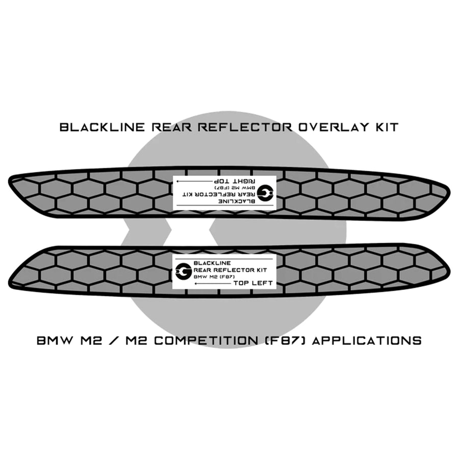 GoldenWrench Supply BMW F87 M2 BLACKLINE Rear Reflector Overlay Kit