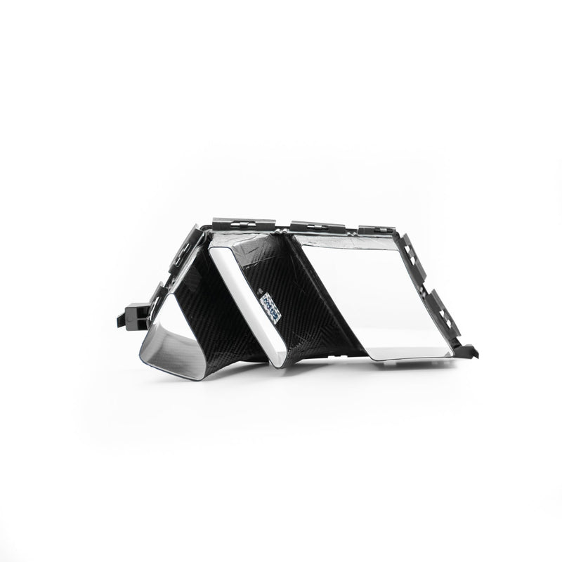 MHC+ BMW G80 G81 M3 & G82 G83 M4 Twin Fin Front Air Ducts In Gloss Pre Preg Carbon Fibre
