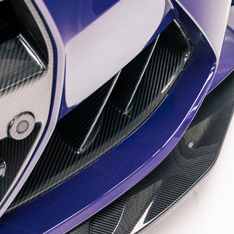 MHC+ BMW G80 G81 M3 & G82 G83 M4 Twin Fin Front Air Ducts In Gloss Pre Preg Carbon Fibre