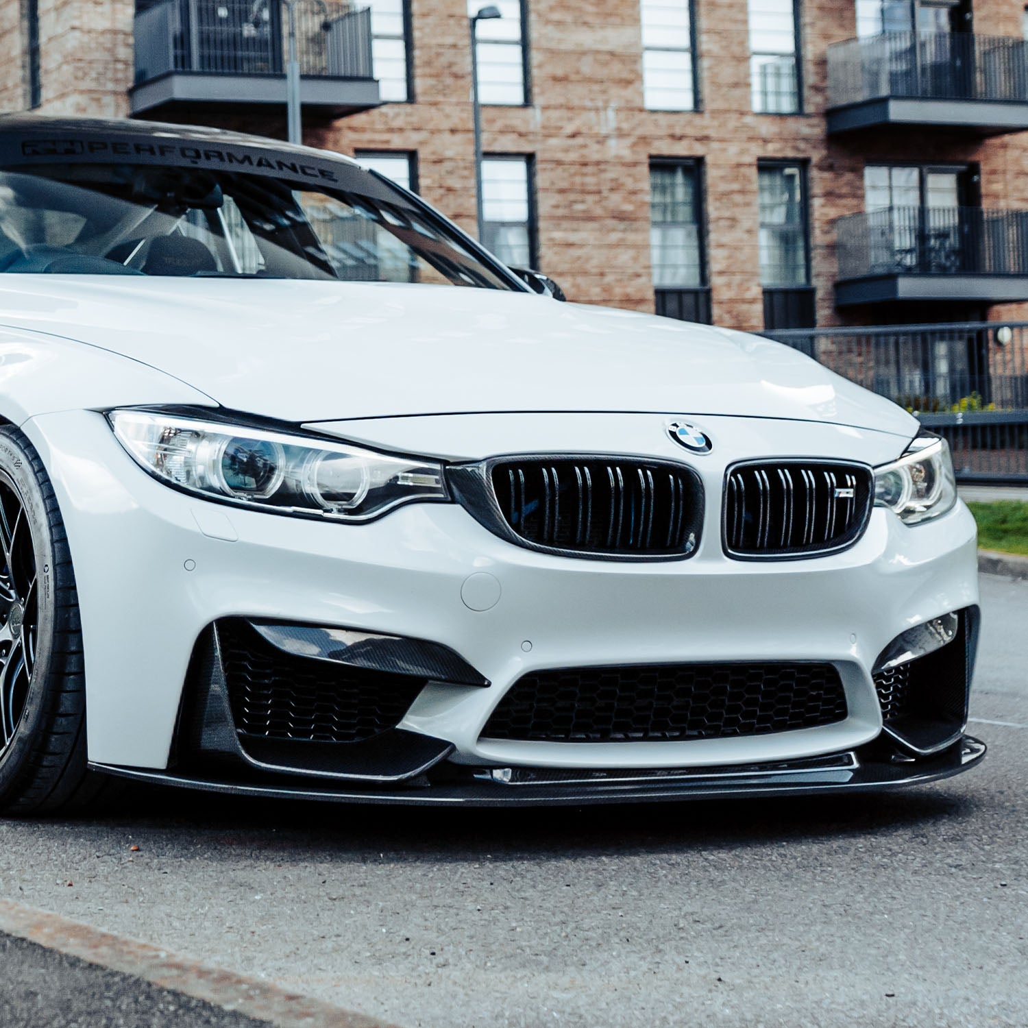 MHC+ BMW F80 M3 F82 M4 GT Style Front Splitter In Gloss Pre Preg Carbon Fibre