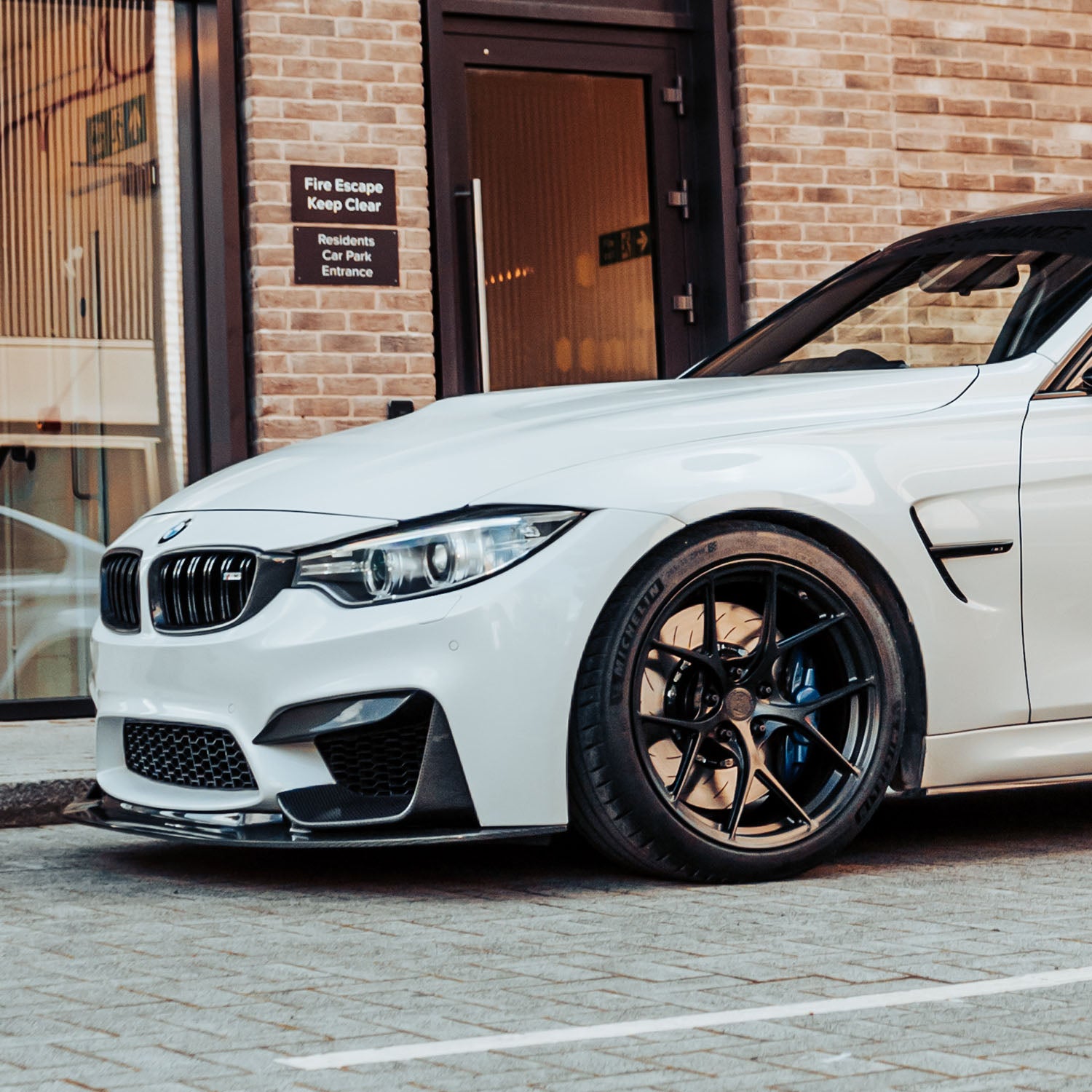 MHC+ BMW F80 M3 F82 M4 GT Style Front Splitter In Gloss Pre Preg Carbon Fibre