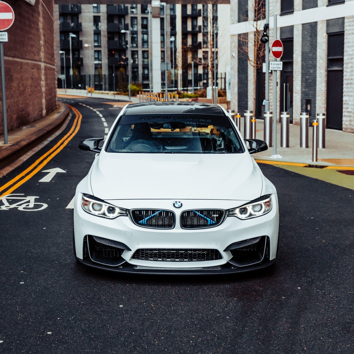 MHC+ BMW F80 M3 F82 M4 GT Style Front Splitter In Gloss Pre Preg Carbon Fibre