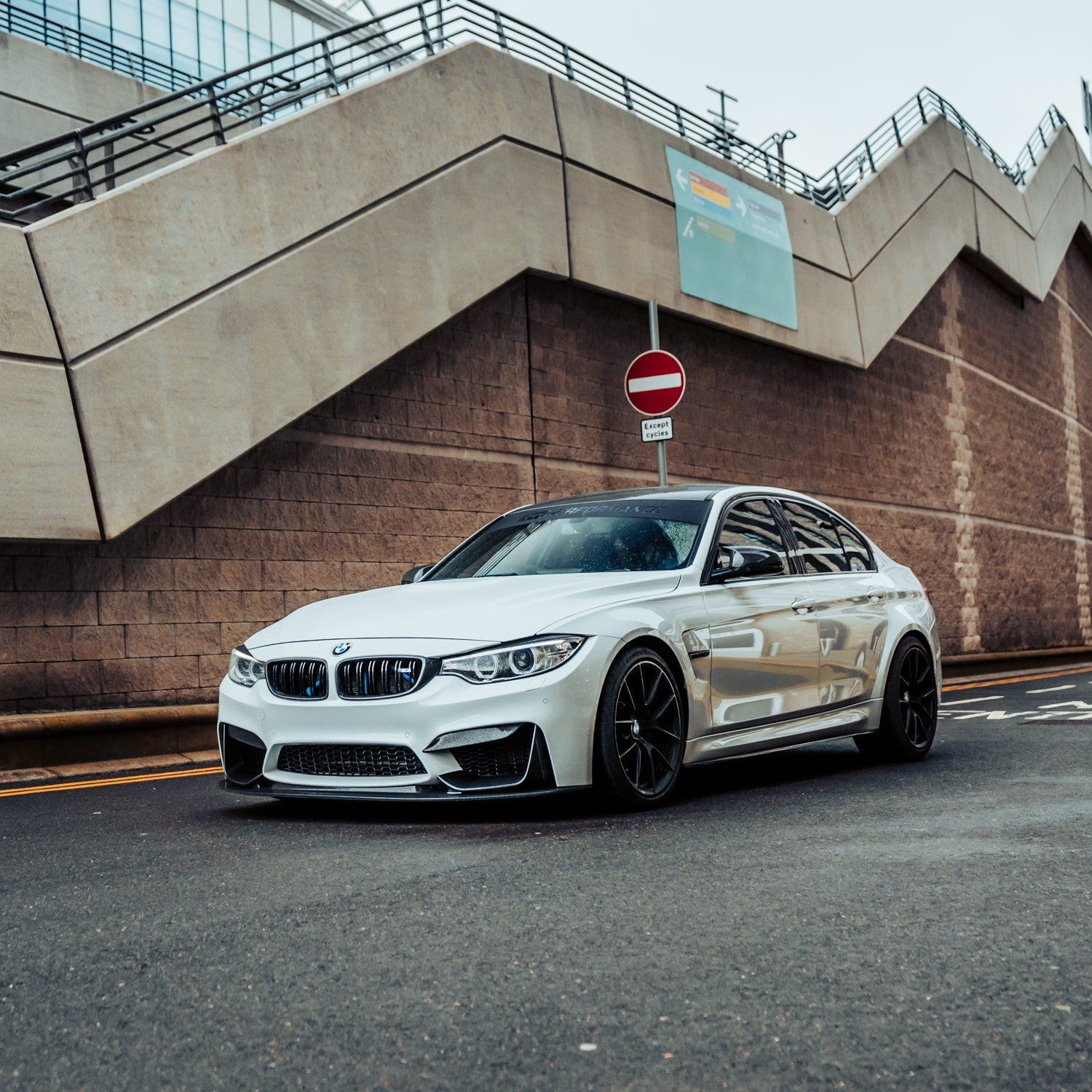 MHC+ BMW F80 M3 F82 M4 GT Style Front Splitter In Gloss Pre Preg Carbon Fibre