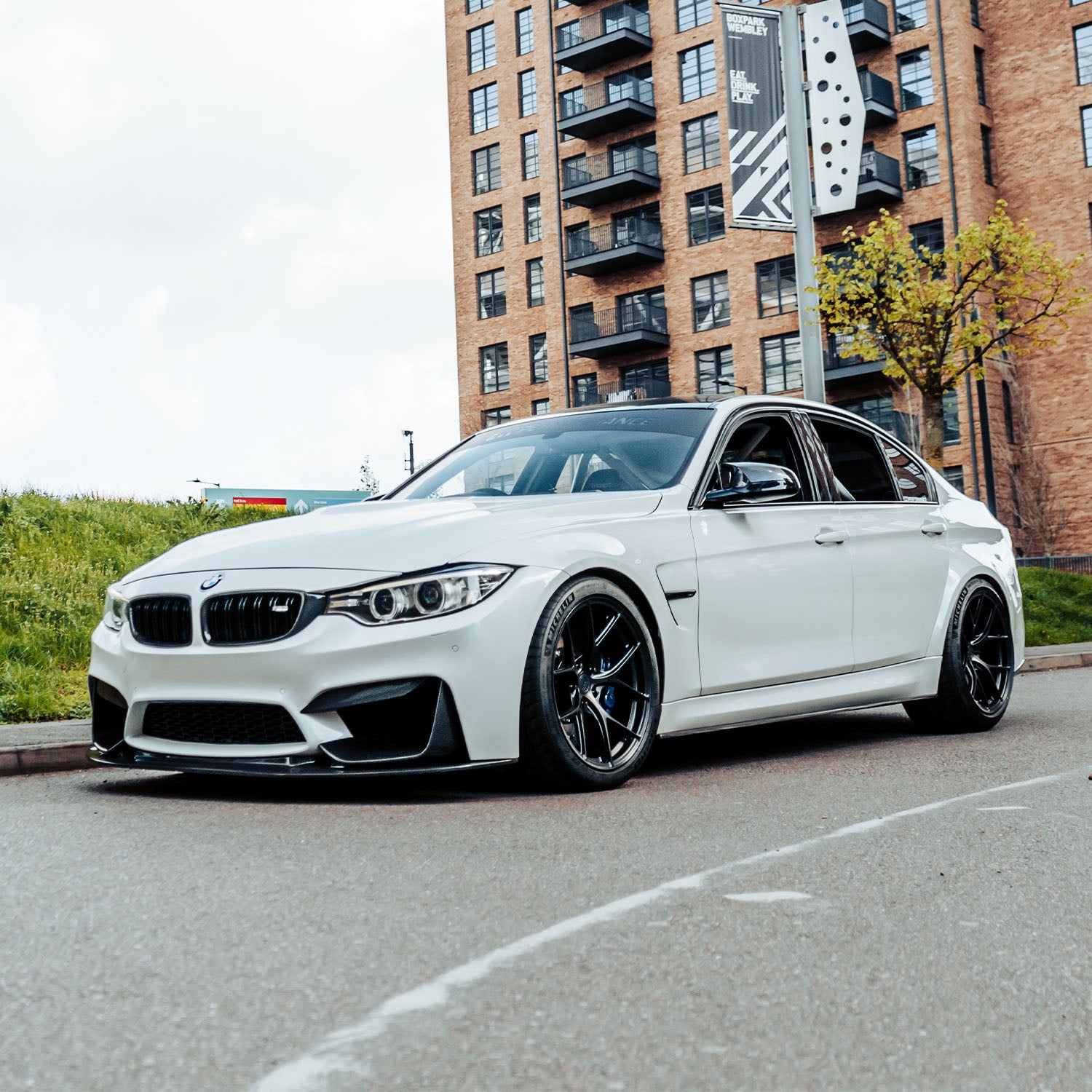 MHC+ BMW F80 M3 F82 M4 GT Style Front Splitter In Gloss Pre Preg Carbon Fibre