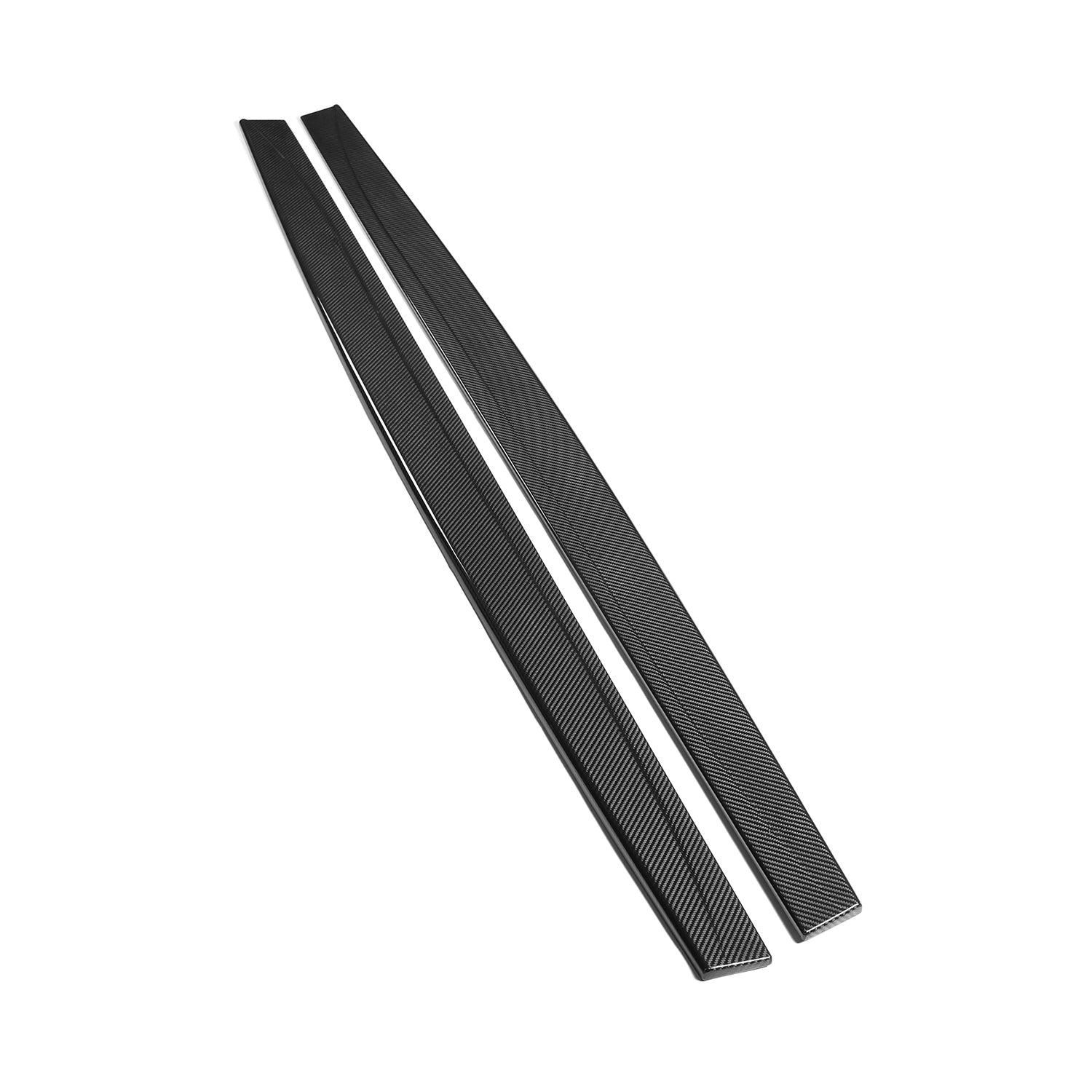 MHC+ BMW F80 M3 F82 M4 Full Length Carbon Fibre Performance Style Carbon Fibre Side Skirts On White Background