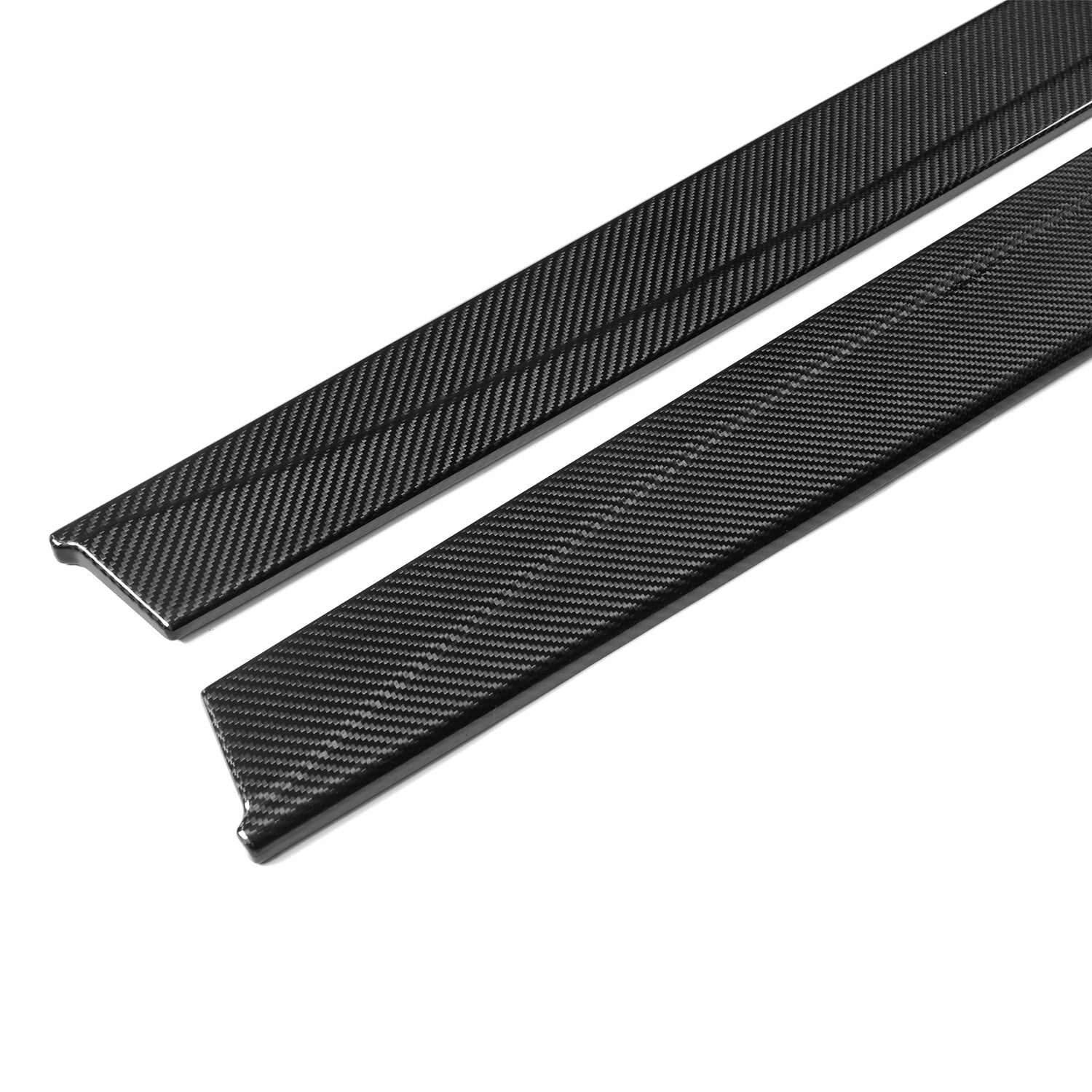 MHC+ BMW F80 M3 F82 M4 Full Length Carbon Fibre Performance Style Carbon Fibre Side Skirts On White Background