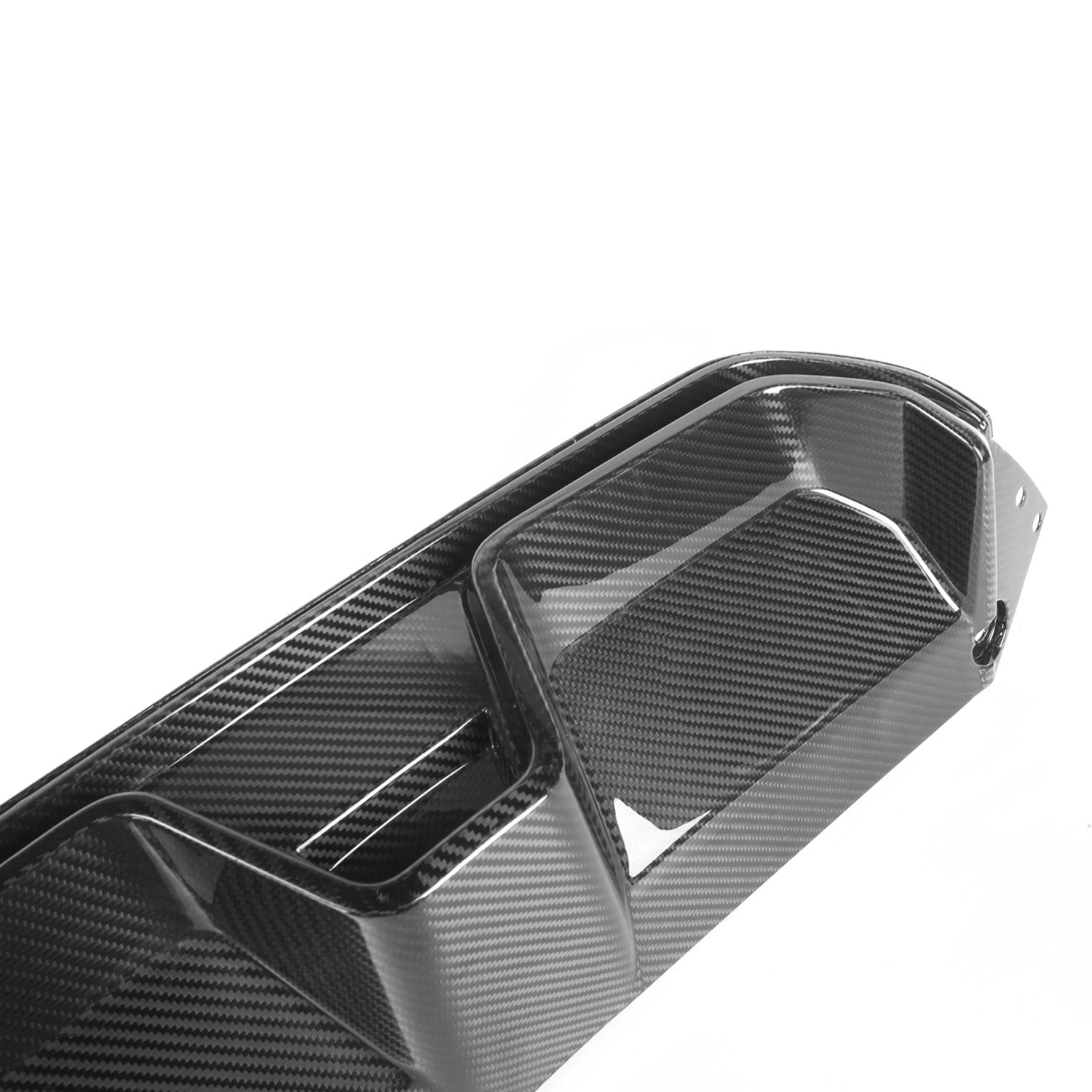MHC+ BMW F90 M5 LCI CS Style Rear Diffuser In Gloss Pre Preg Carbon Fibre