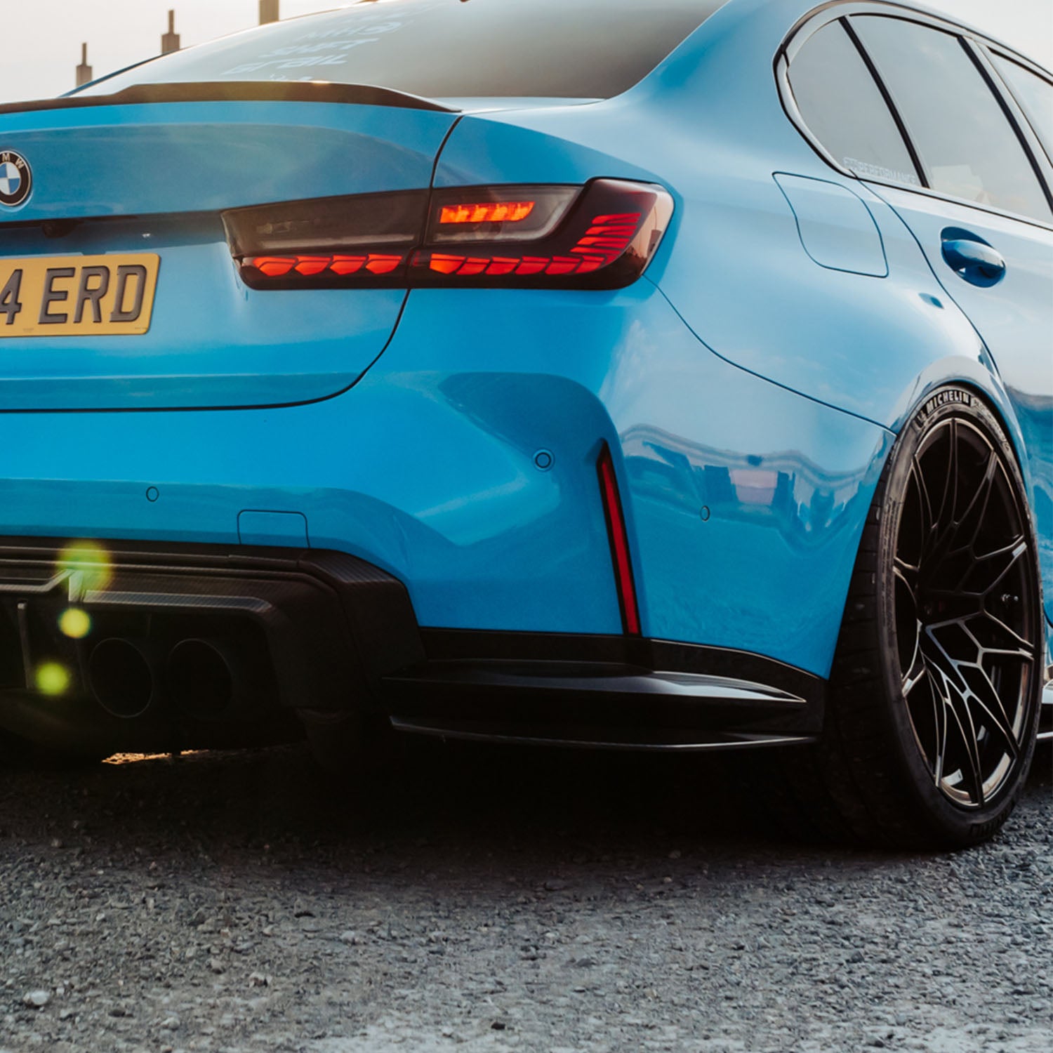 MHC+ BMW G80 M3 Rear Side Splitters In Gloss Carbon Fibre