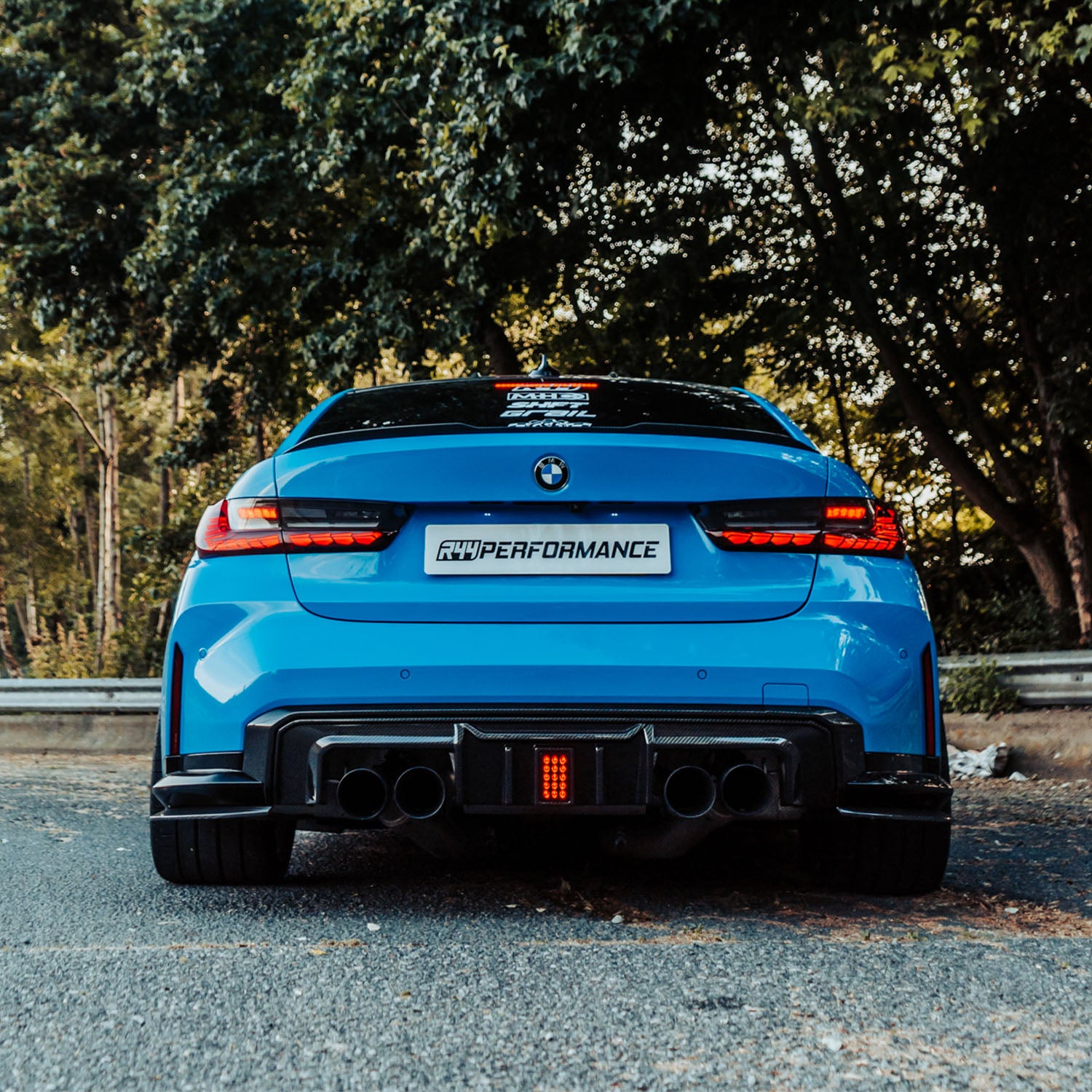 MHC+ BMW G80 M3 Rear Side Splitters In Gloss Carbon Fibre