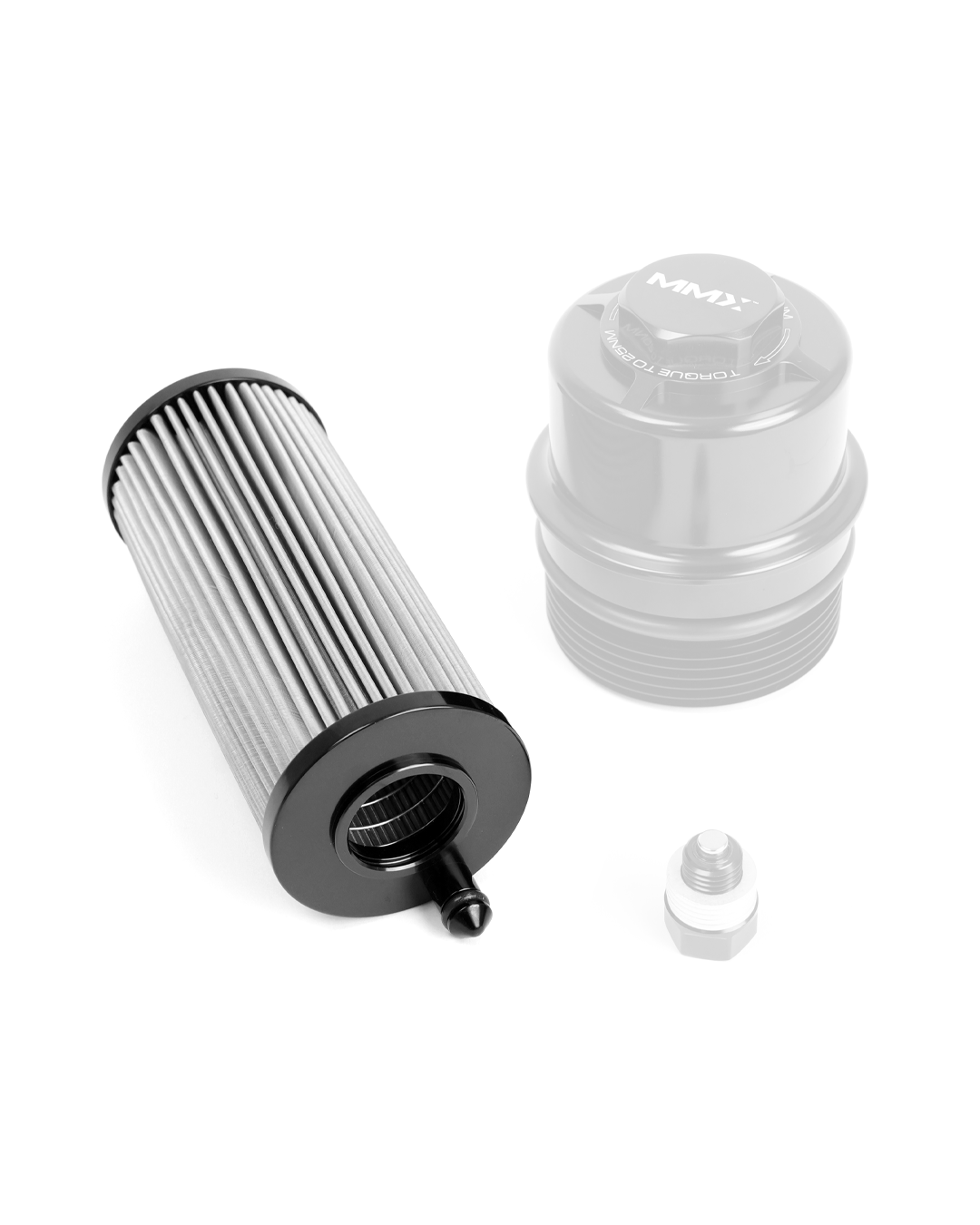 MMX BMW S58 oil change service kit with lifetime filter, billet housing and magnetic sump plug