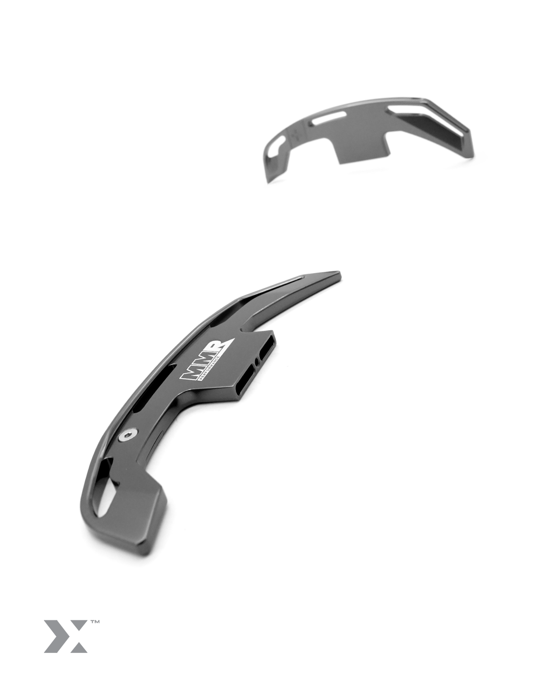 MMX billet gear shift paddles for BMW E9X M3 in titanium silver anodised finish