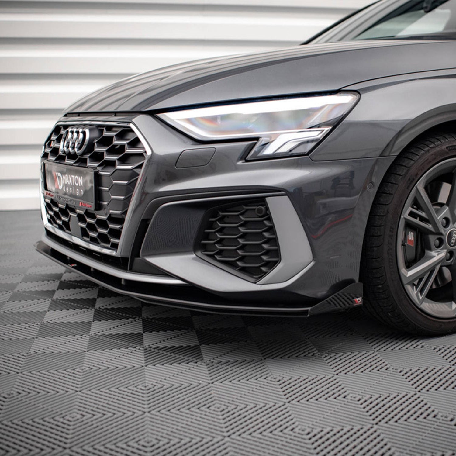 Maxton Design Audi 8Y S3 Street Pro Front Splitter + Flaps AUA38YSLINECNC-FD1B+FSF1G