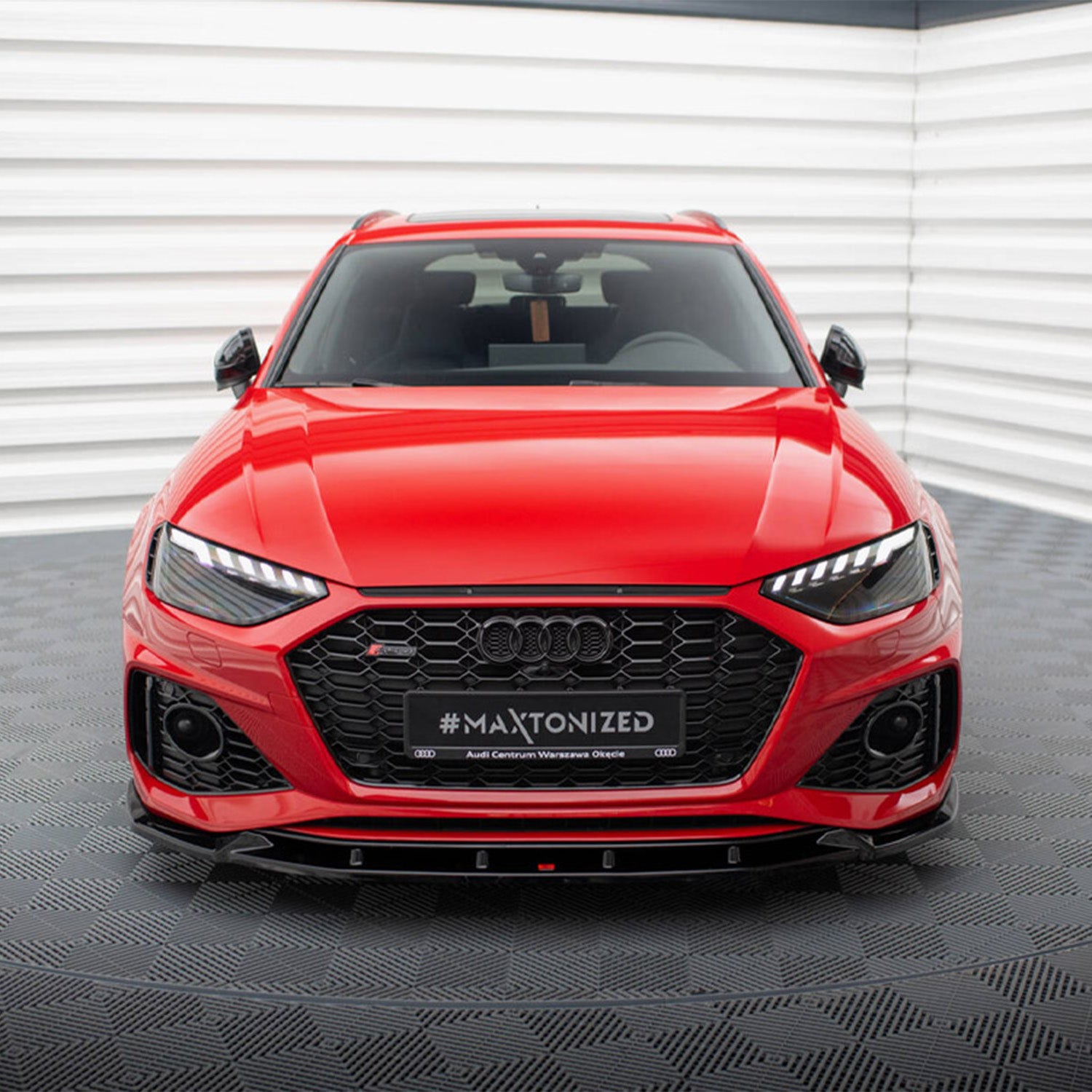 Maxton Design Audi B9 RS4 Gloss Black V2 Front Splitter