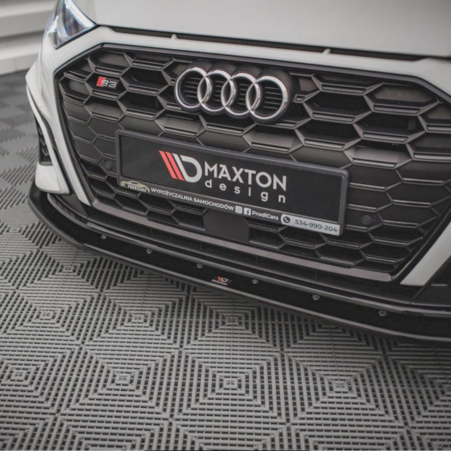 Maxton Design Audi S3 8Y Gloss Black V1 Front Splitter