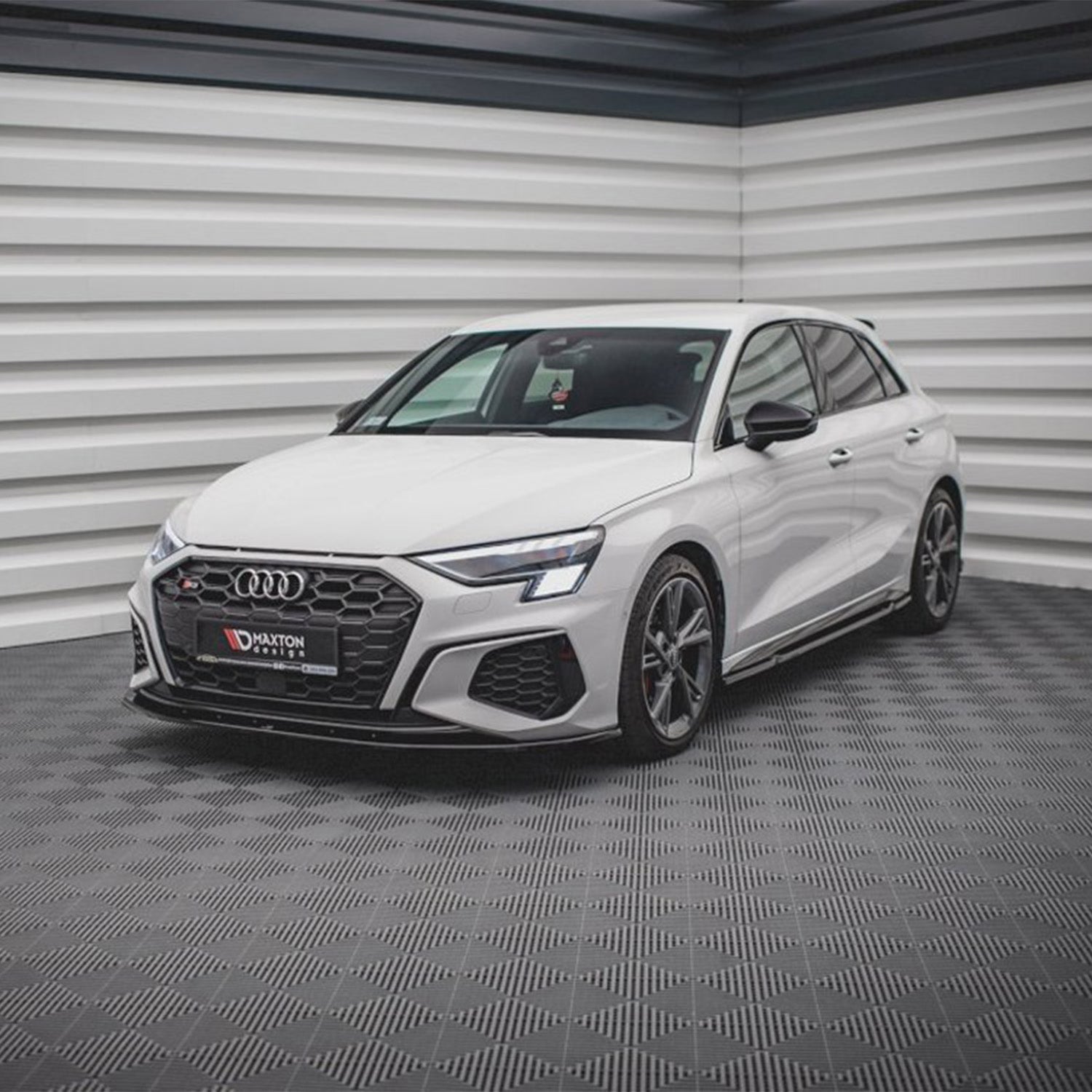 Maxton Design Audi S3 8Y Gloss Black V1 Front Splitter