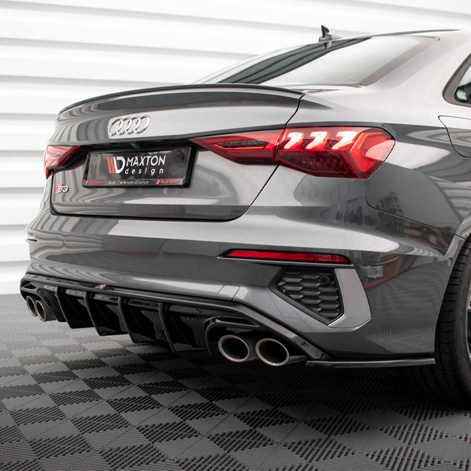 Maxton Design Audi S3 8Y Sedan Gloss Black Rear Diffuser